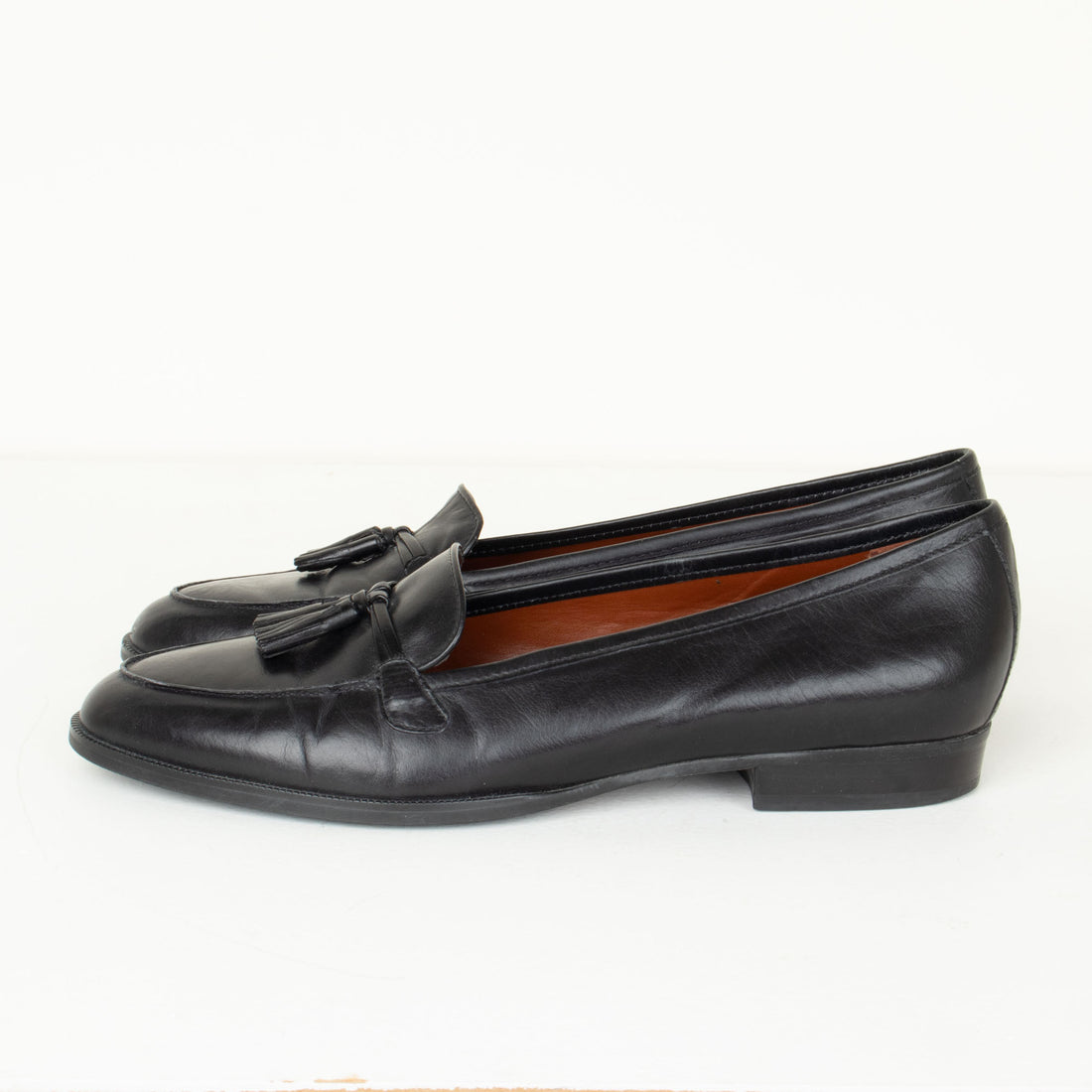 Black All-Leather Loafers 8 N