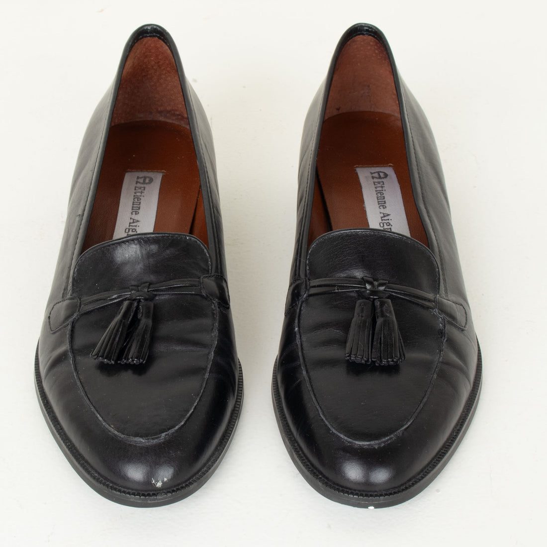 Black All-Leather Loafers 8 N