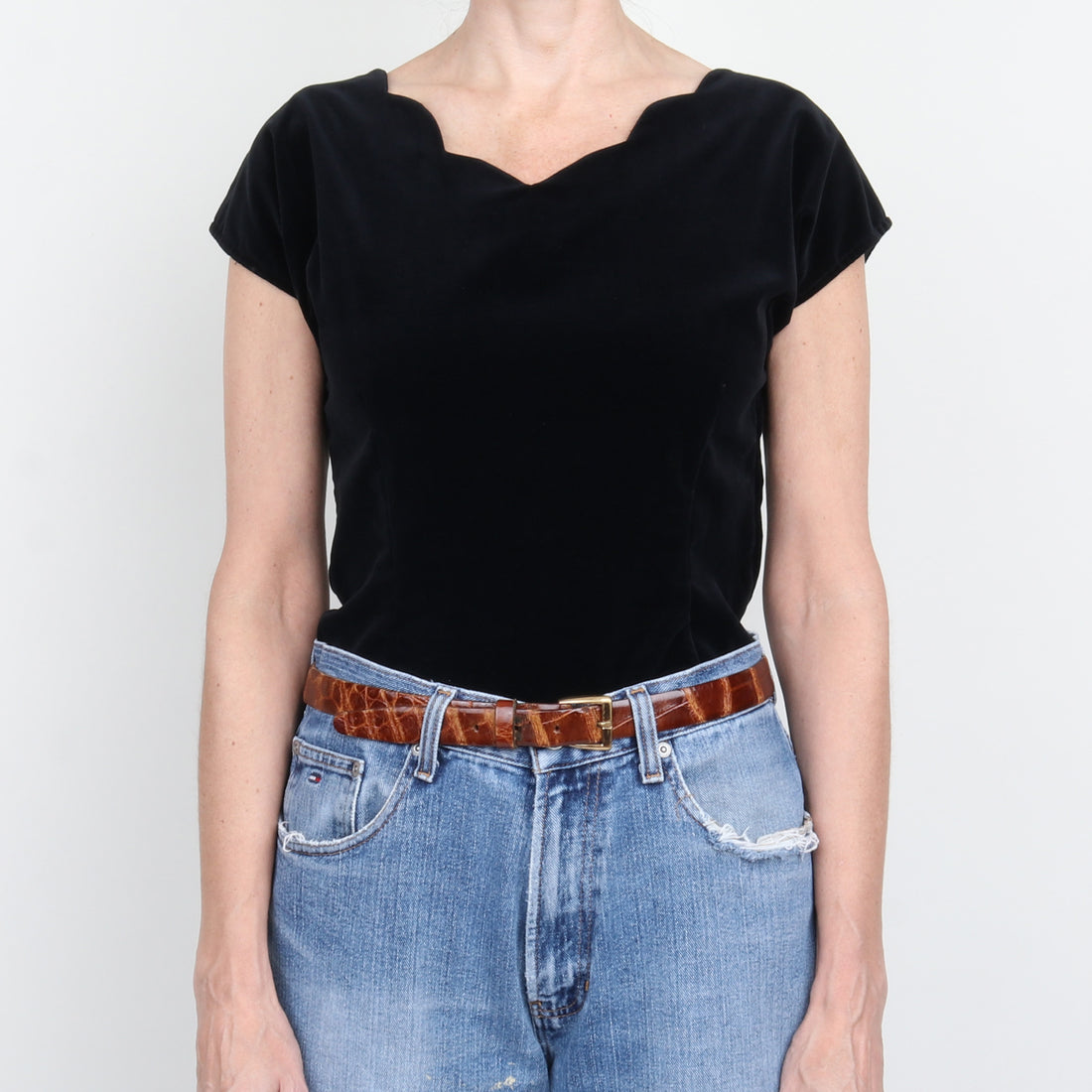 1950s Velvet Scalloped Top