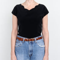 1950s Velvet Scalloped Top