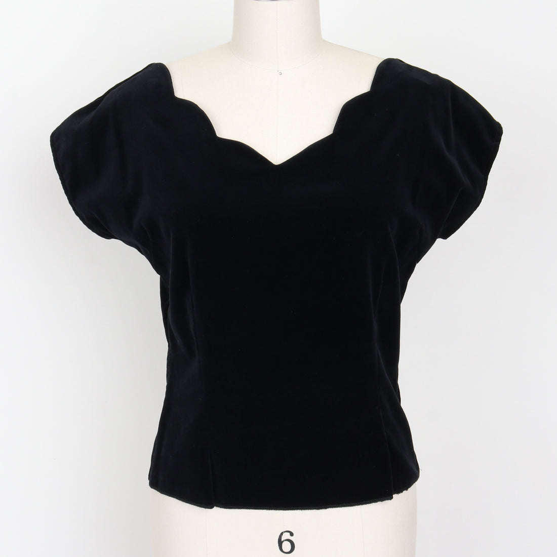 1950s Velvet Scalloped Top
