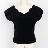 1950s Velvet Scalloped Top