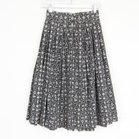 1950s Folk Print Midi Skirt XS