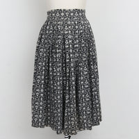 1950s Folk Print Midi Skirt XS