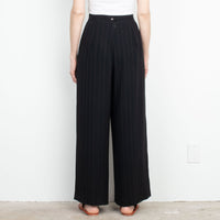 Black Pinstripe Wide Leg Pant