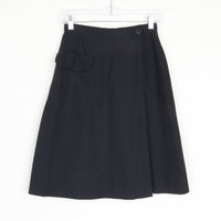 1970s Black Wrap Skirt XS