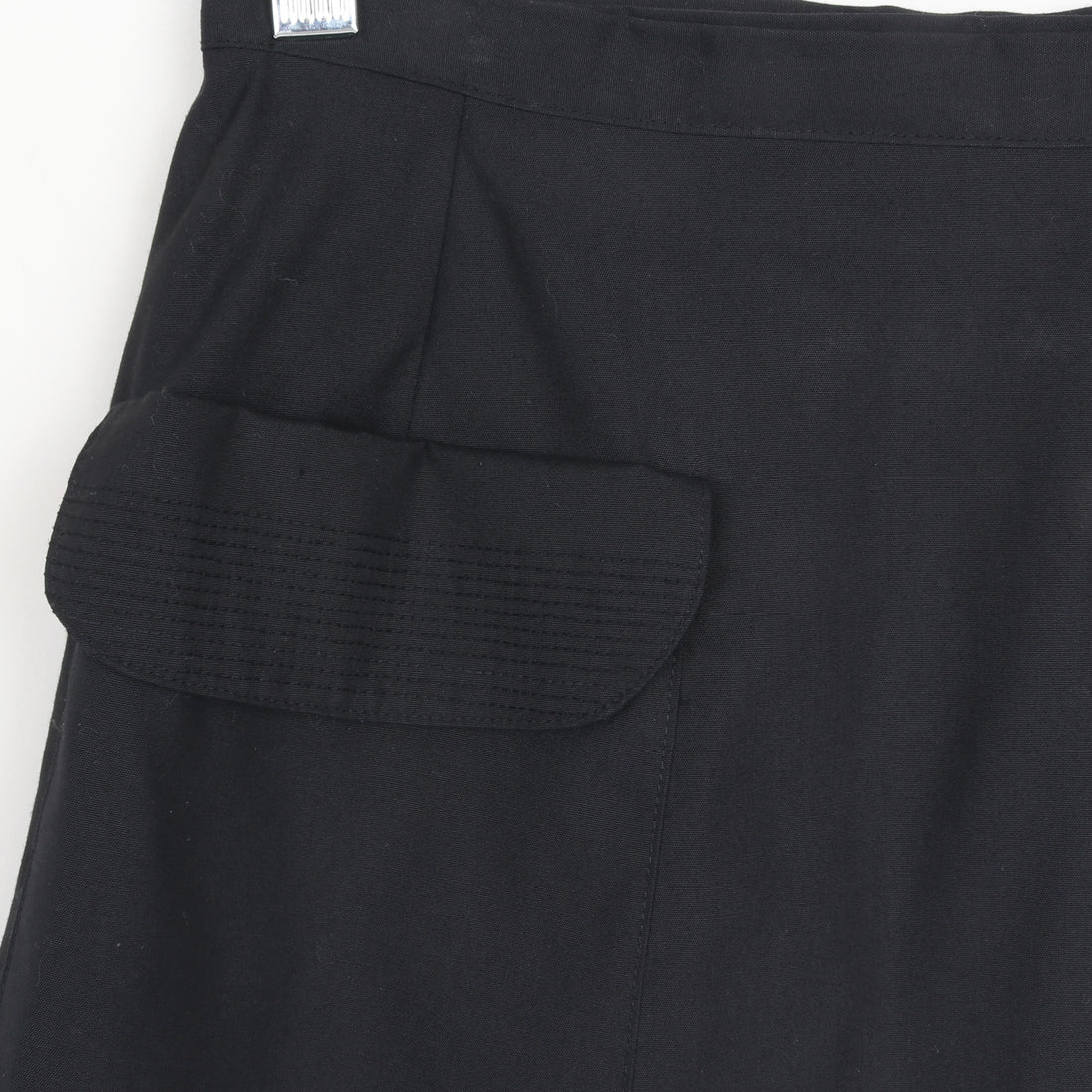 1970s Black Wrap Skirt XS