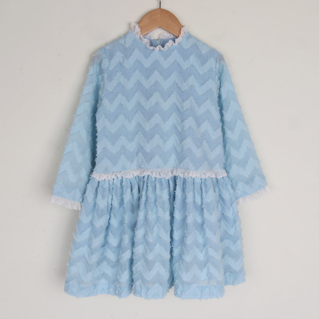 1960s Fil Coupé Chevron Dress Size 6/7