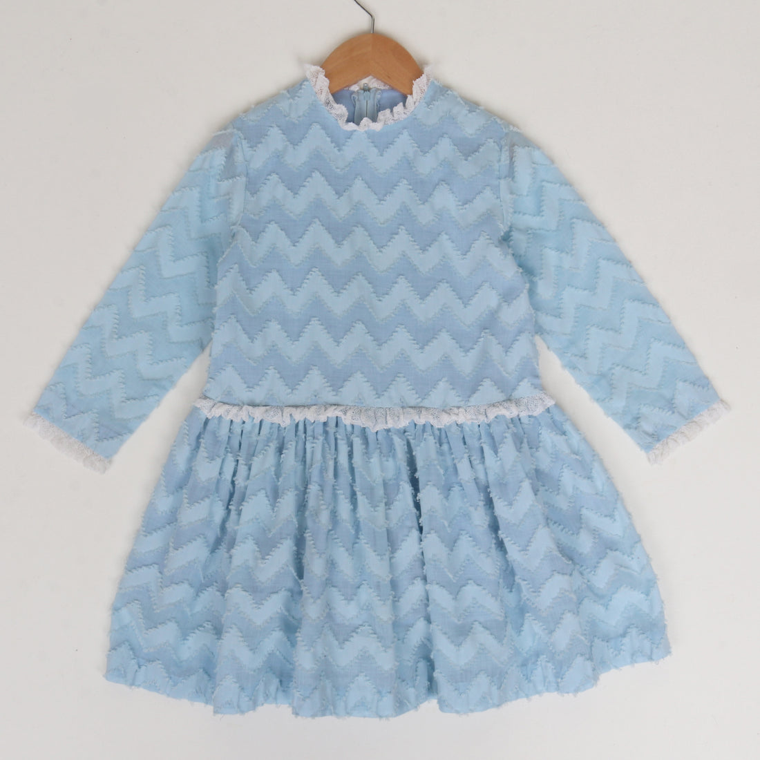 1960s Fil Coupé Chevron Dress Size 6/7