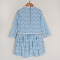 1960s Fil Coupé Chevron Dress Size 6/7