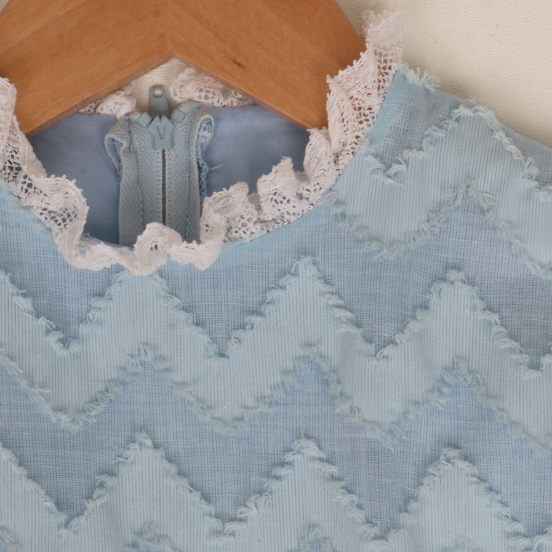 1960s Fil Coupé Chevron Dress Size 6/7