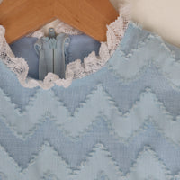 1960s Fil Coupé Chevron Dress Size 6/7