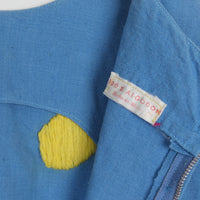 70s Dot and Ladder Embroidered Dress Size 8