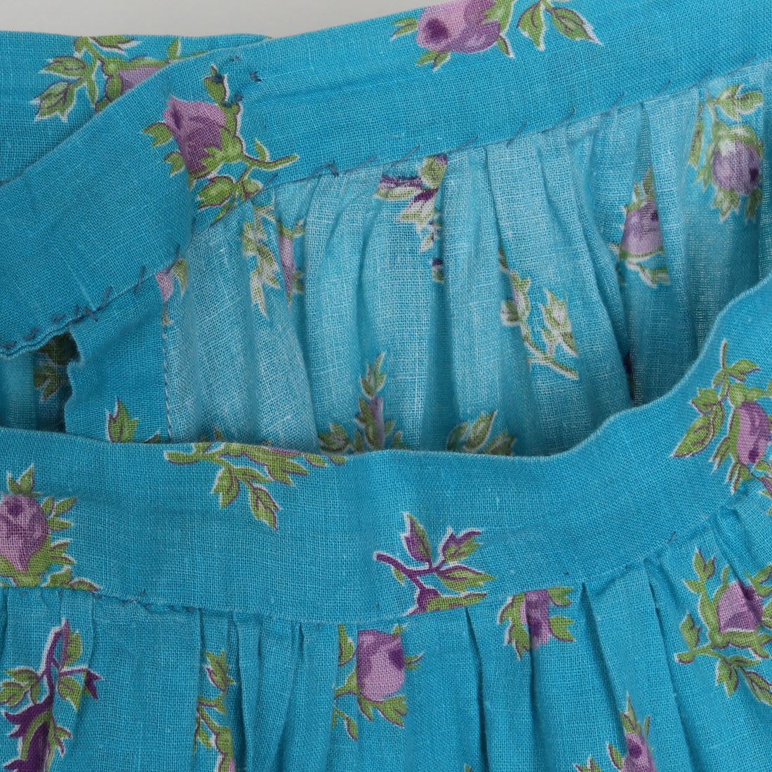 70s Floral Cotton Maxi Skirt