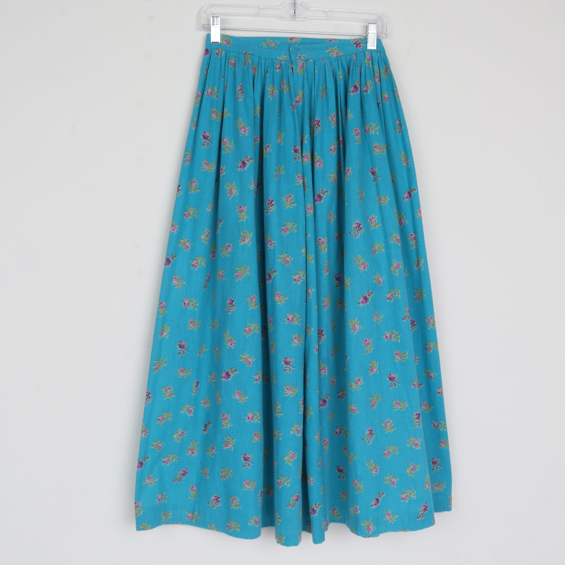 70s Floral Cotton Maxi Skirt