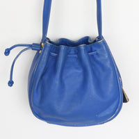 Blue Leather Bucket Bag