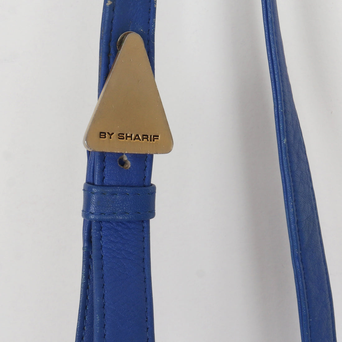 Blue Leather Bucket Bag