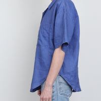Blue Linen Shirt L
