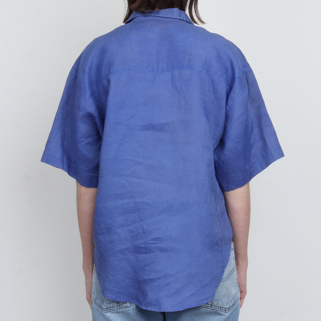 Blue Linen Shirt L