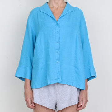 Blue Linen Top