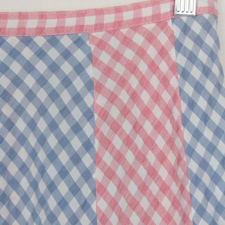 70s Stripe Gingham Maxi Skirt