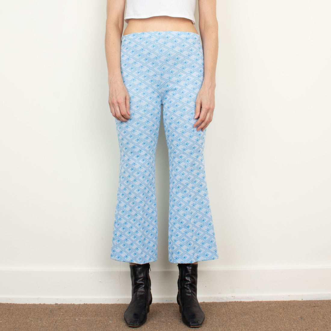 70s Printed Knit Flare Pant