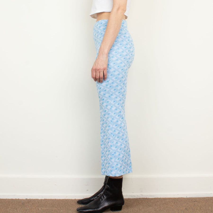 70s Printed Knit Flare Pant