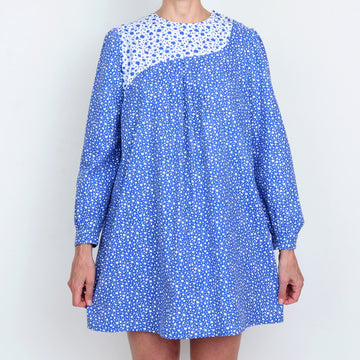 Blue Printed Mini Dress
