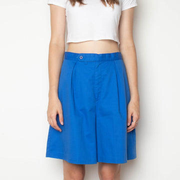 80s Blue Trouser Shorts M