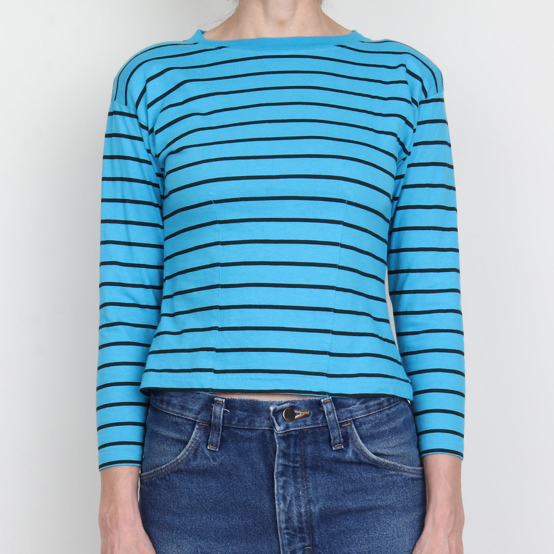 80s Blue Stripe T Shirt