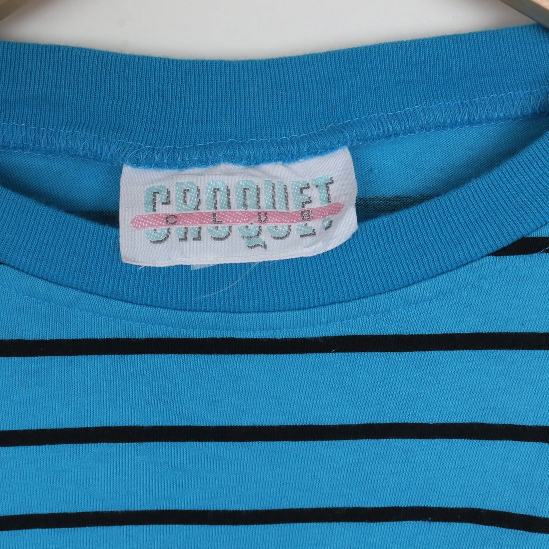 80s Blue Stripe T Shirt