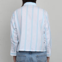 Stripe Cotton Crop Shirt M