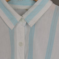 Stripe Cotton Crop Shirt M