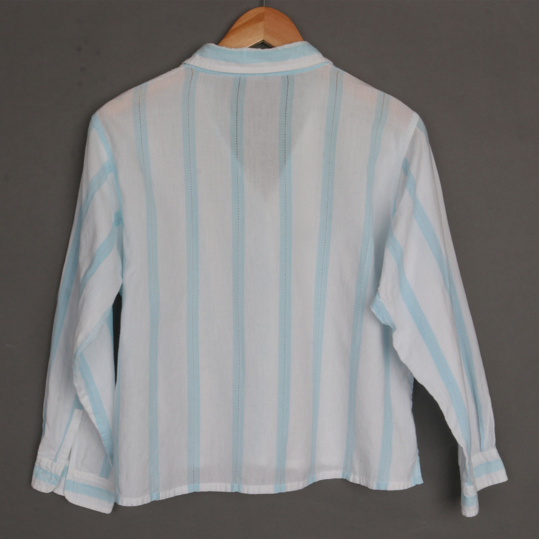 Stripe Cotton Crop Shirt M