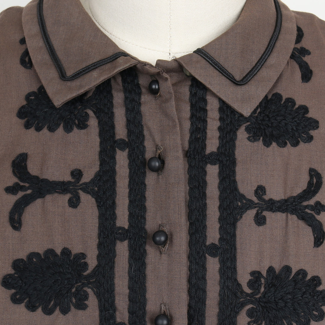 1950s L'Aiglon Embroidered Dress XS