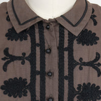 1950s L'Aiglon Embroidered Dress XS