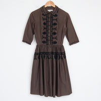 1950s L'Aiglon Embroidered Dress XS