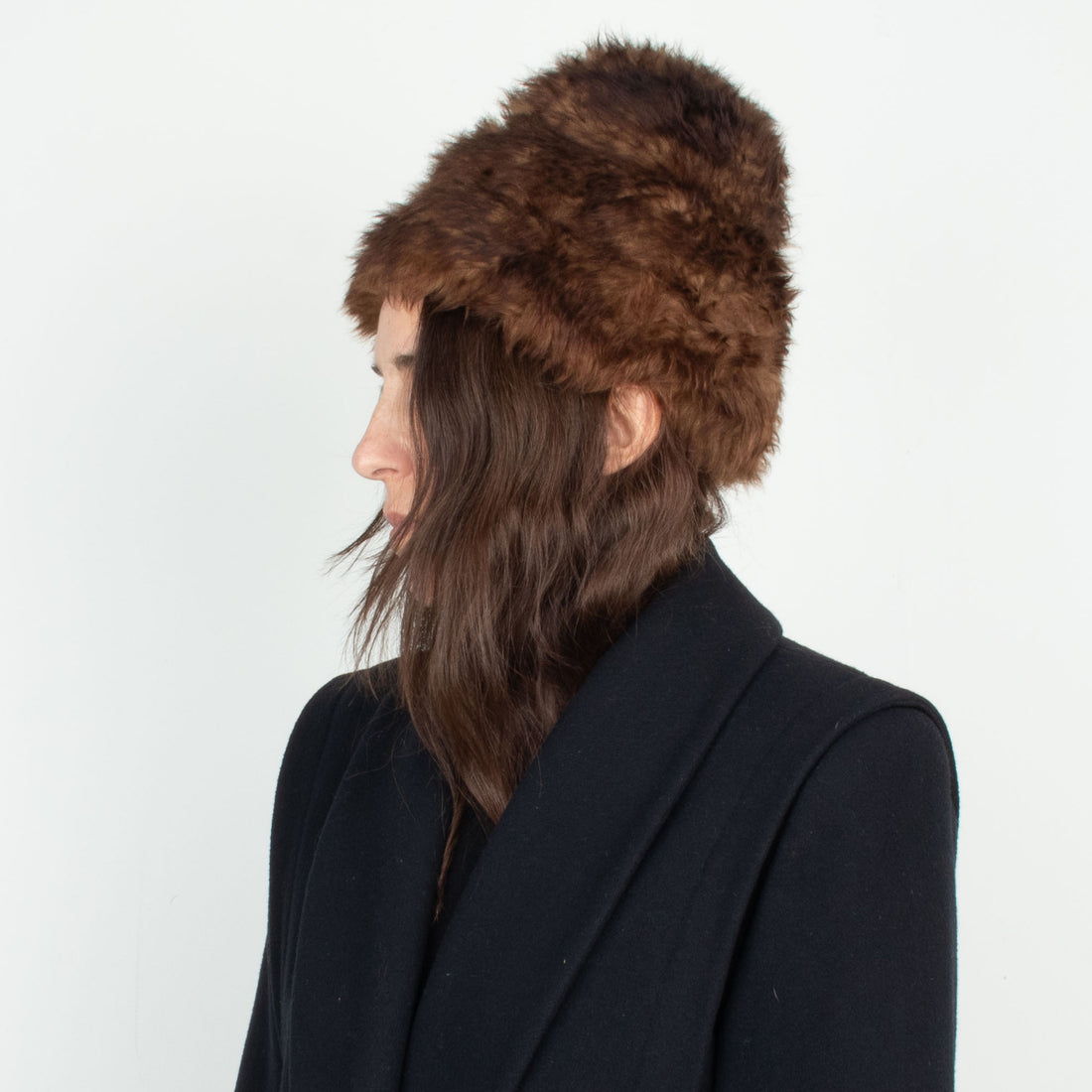 Brown Shearling Fur Hat