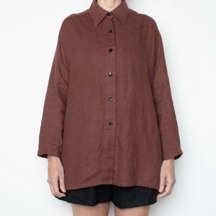 Brown Heavyweight Linen Shirt