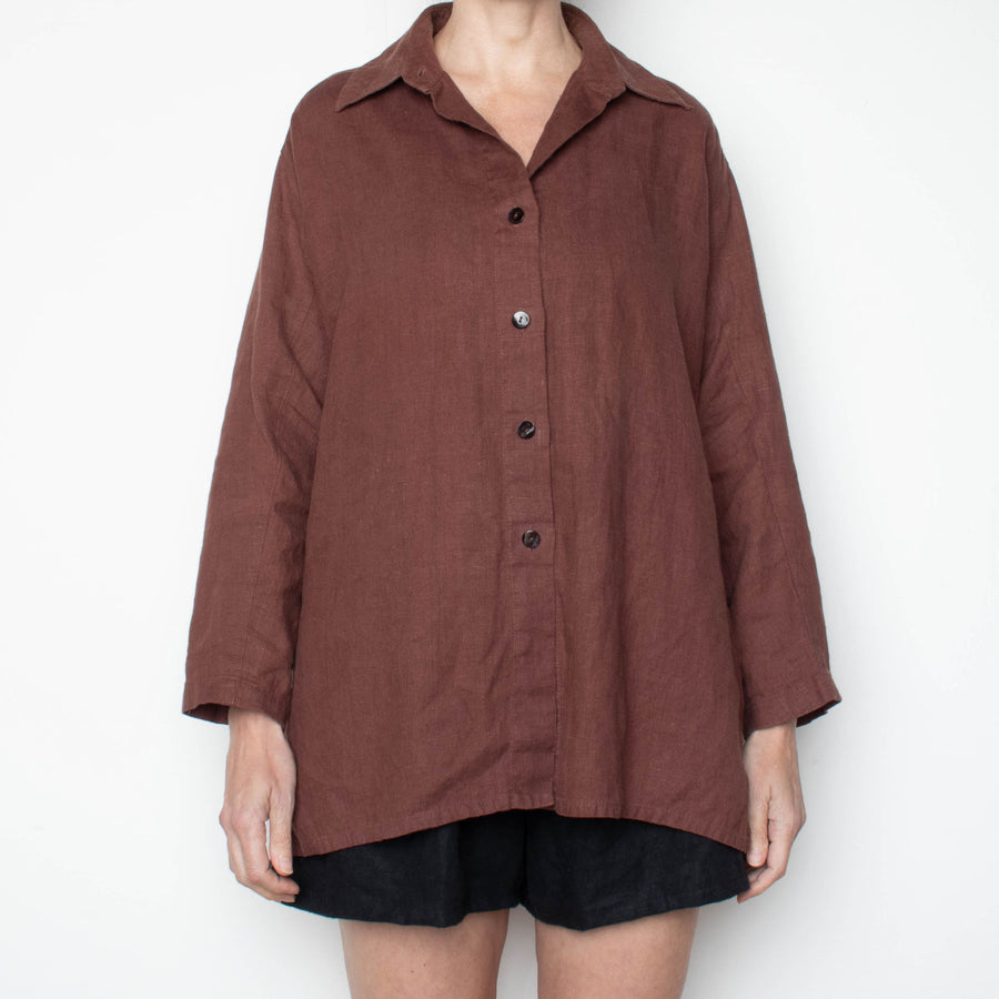 Brown Heavyweight Linen Shirt
