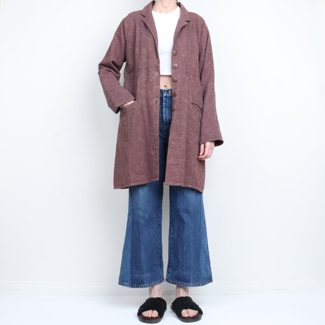 Textured Cotton Duster Jacket