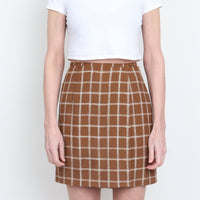 Plaid Silk Mini Wrap Skirt