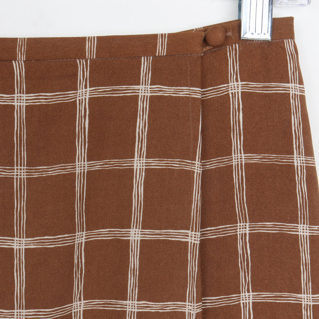 Plaid Silk Mini Wrap Skirt