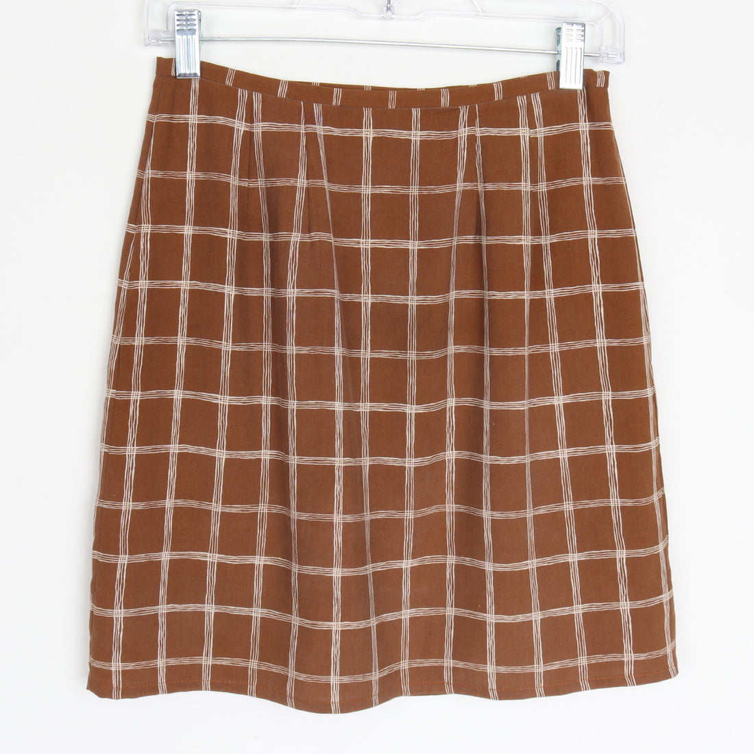 Plaid Silk Mini Wrap Skirt