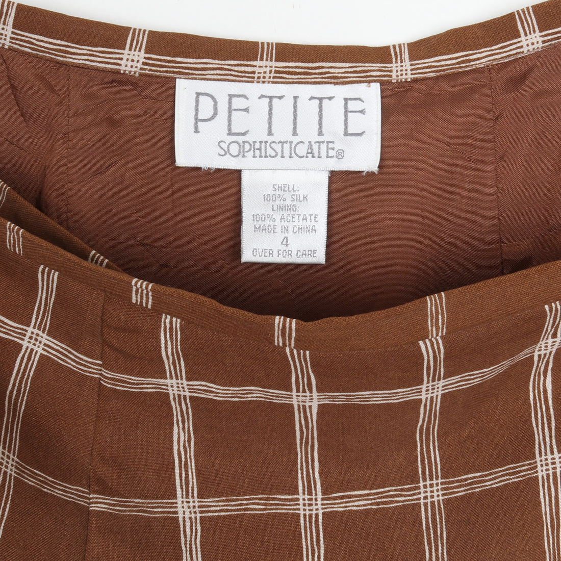 Plaid Silk Mini Wrap Skirt