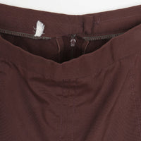 70s Brown Cotton Pleated Midi Skirt