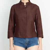 Brown Silk Jacket / Top