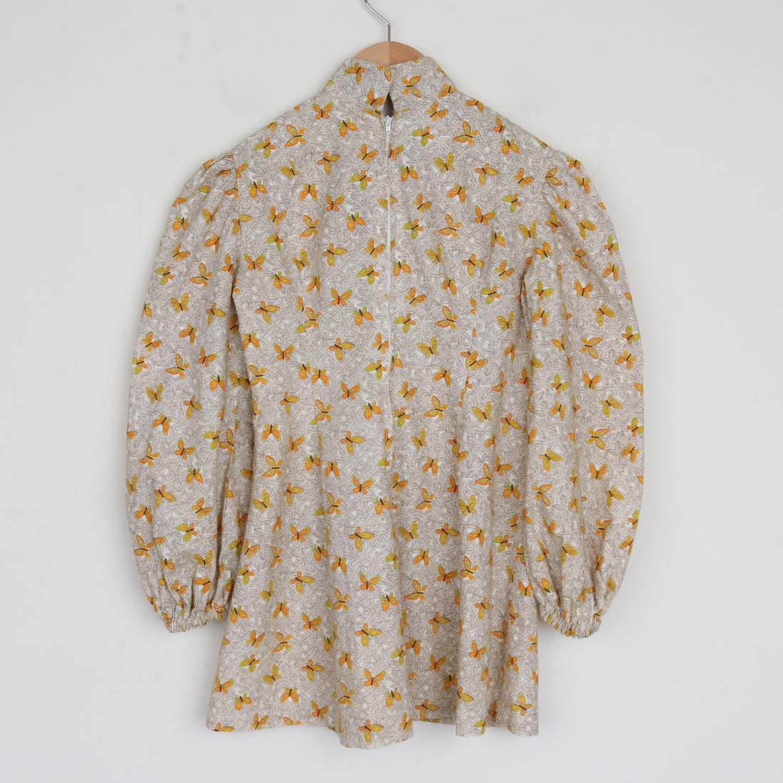 70s Butterfly Print Dress Size 8