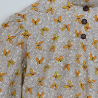 70s Butterfly Print Dress Size 8
