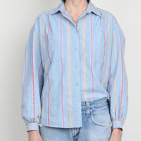 80s Stripe Chambray Cotton Shirt